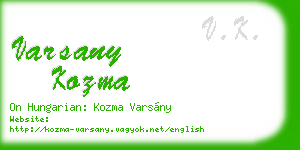 varsany kozma business card