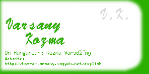 varsany kozma business card